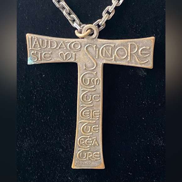 Bronze Franciscan necklace Cross St.Francis Of Assisi Crucifix Rosary(awA) - Picture 3 of 4